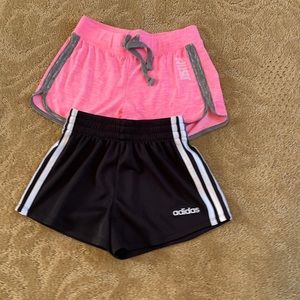 Adidas and justice shorts size 7-8